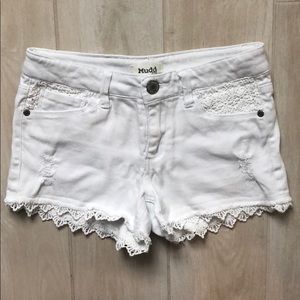 Girls White Jean Shorts